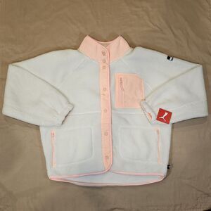 NWT Puma Sherpa Fleece Jacket Womens Ivory Pink Athletic Outerwear‎ Large